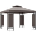 thumbnail image 1 of Outsunny Pavillon à Auvent 10 x 10 Pi, Pavillon Extérieur à Double Toit, Kaki, 1 of 10