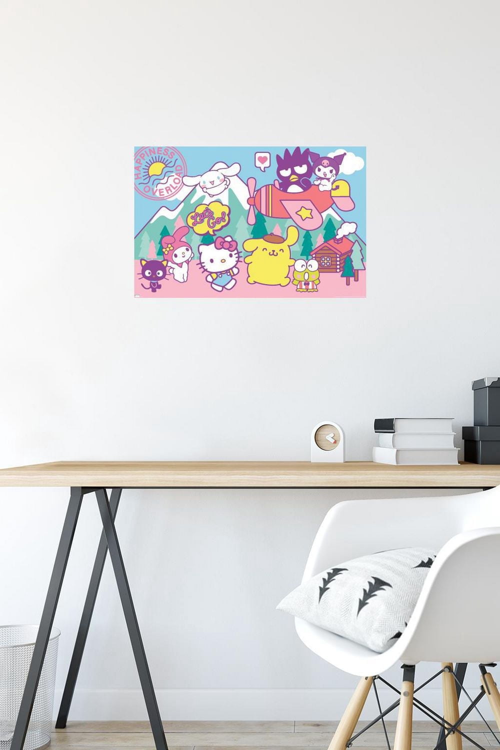 Hello Kitty and Friends - Happiness Overload Wall Poster, 14.725" x 22.375" Framed