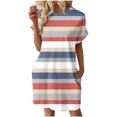 thumbnail image 4 of TJAZFJPA Robes de Bal pour Adolescentes Femmes Robe T-Shirt Douce à Manches Courtes Robe Tunique d'Été Décontractée Robe Imprimée Ample avec Poches Robe Argentée Robes d'Anniversaire pour Femmes, 4 of 7