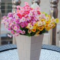 thumbnail image 2 of Artificial Fake Silk Campanula Flower Leaf Bouquet Home Wedding Party Decor, 2 of 10