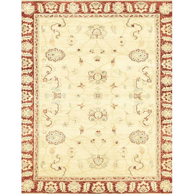 Ahgly Company Indoor Rectangle Abstract Pastel Yellow Oriental Area Rugs, 3' x 5'