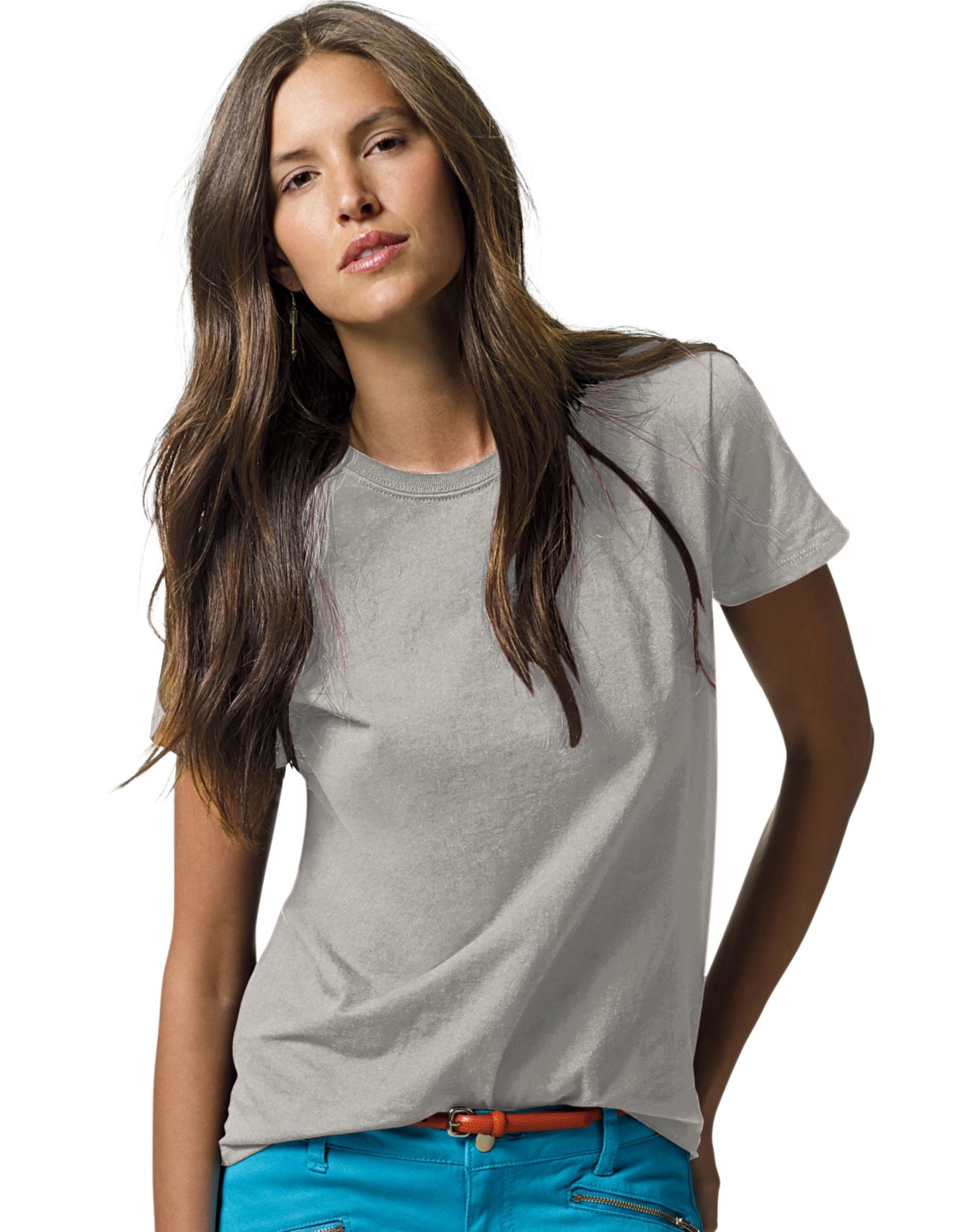 Hanes ComfortSoft T-Shirt à Col Ras du Cou en Jersey Coupe Décontractée pour Femmes, 3TG