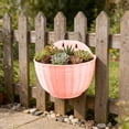 thumbnail image 4 of SouMaox Wall Mounted Flower Pot, Rattan Texture Semi Circular Design, Lightweight Hanging Basin, Vertical Gardening for Indoor Outdoor Decor, 4 of 9