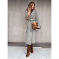 thumbnail image 2 of LinYooLi Trench Coats for Women Casual Lapel Long Solid Color Wrap Coat Wool Blend Overcoat Shacket Jacket, 2 of 4