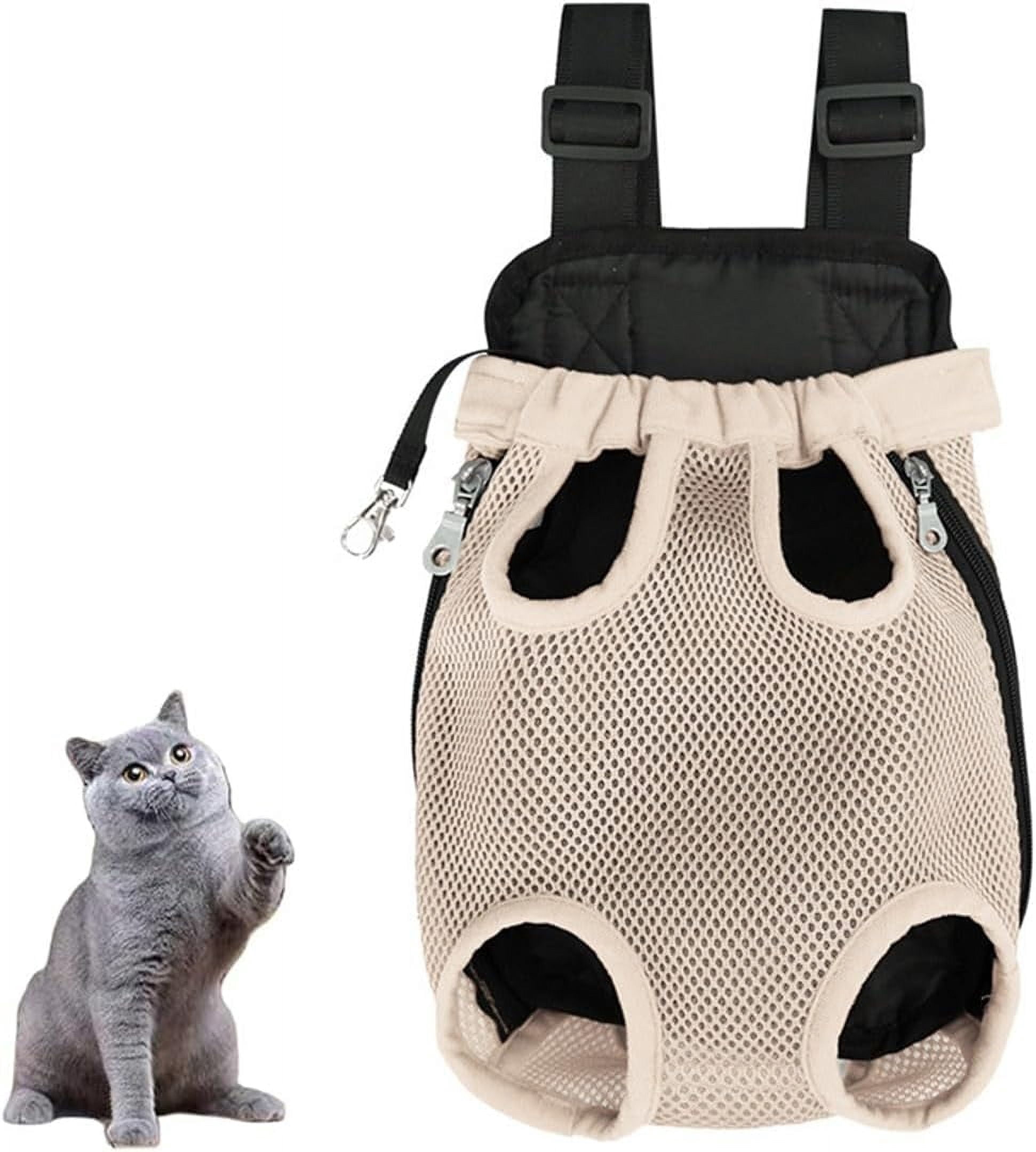 Cat Carrier, Portable Pet Carrier Backpack, Adjustable Pet Front Cat and Dog Carrier Backpack for Hiking and Riding(Purple,Medium)