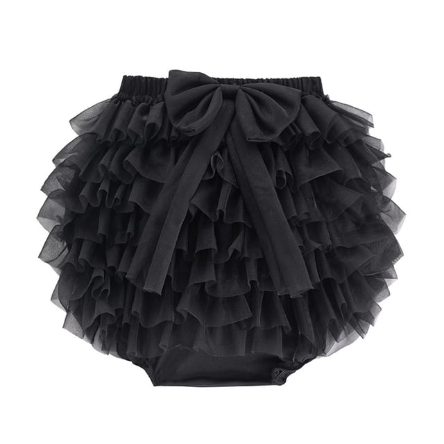 Penkiiy Jupe Tutu pour Fille pour Tout-Petit Bébé Fête Décontractée Tenues en Tulle Multicolores 2 Ans Noir