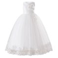 thumbnail image 1 of NiSHUIHAN Robe d'Été pour Filles Tenue Formelle pour Enfants Incluant Longues Robes Florales Robes de Princesse Robes à Fleurs pour Enfants Robes de Mariage Etc Blanc 160, 1 of 3