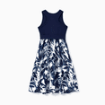 thumbnail image 3 of PatPat Family Matching Cotton Tee Flora Print Splicing Shirt or Tank Dress, 3 of 5