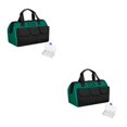 thumbnail image 1 of QualitChoice Sac à Outils pour Électricien, Boîte de Rangement Ajustable, Étanche, Grande Capacité, Kit d'Outils de Maintenance, Noir Vert/13 Pouces, 2 Pcs, 1 of 6