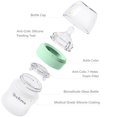 thumbnail image 5 of Yooforea Silicone Coated Glass Baby Bottle, 0M+ Slow Flow Nipple I Anti-Colic, Wide Neck, Stable Base I Medical-Grade Silicone Coating Shatter Protection, BPA BPS PVC Free (2 Pack, 90 ML/3OZ-Tea), 5 of 5