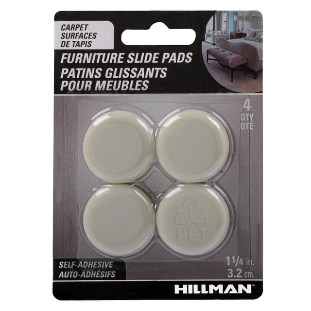1-1/4" ROUND SLIDE GLIDES 4 PC