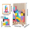 thumbnail image 3 of Wooden Stacking Puzzle Set Geometric Balancing Block Balancing Grid Decompression Game Abstract Sculpture Art Household Dresser Mantel Desktop Decor, 3 of 7
