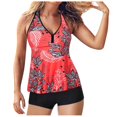 thumbnail image 2 of Kcodviy with Piece Tummy Suit Women Bathing Suits Plus Size Swimsuit Two Women Control Plus Size Leopard Swimsuits Top Shorts Bathing Swimwears Plus Swimsuits Tankinis Set, 2 of 3