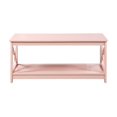 thumbnail image 4 of Pemberly Row Modern Coffee Table with Shelf in Pink Wood Finish, 4 of 6