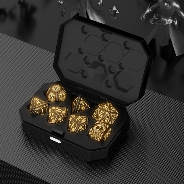 Meitianfacai Multi Sided Electronic Luminescent Dice Ornament, Yellow