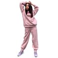 thumbnail image 2 of UKAP Ladies Sweatsuits Solid Color Two Piece Outfit Long Sleeve Jogger Set Loungewear Jogging Lounge Sets Pink XL, 2 of 9