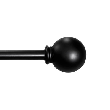 Mainstays 1/2” Matte Black Ball Adjustable Curtain Rod, 28”-48”