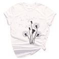 thumbnail image 1 of Fridja T-Shirt Femme Manches Courtes Grande Fleur Florale T-shirts Top, 1 of 5