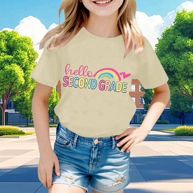 T-shirts Graphiques Tendance pour Filles Manches Courtes Décontractées pour Usage Quotidien et Activités Extérieures