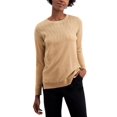 thumbnail image 1 of Alfani Womens Vented Hem Pullover Sweater, Brown, X-Large, 1 of 3