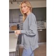 thumbnail image 3 of ORUYROP Women's Crewneck Batwing Long Sleeve Sweater 2023 Fall Oversized Ribbed Knit Side Slit Pullover Top, 3 of 7