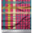 thumbnail image 1 of Soimoi Pink Japan Crepe Satin Fabric Check Check Print Fabric by the Yard 42 Inch Wide, 1 of 5