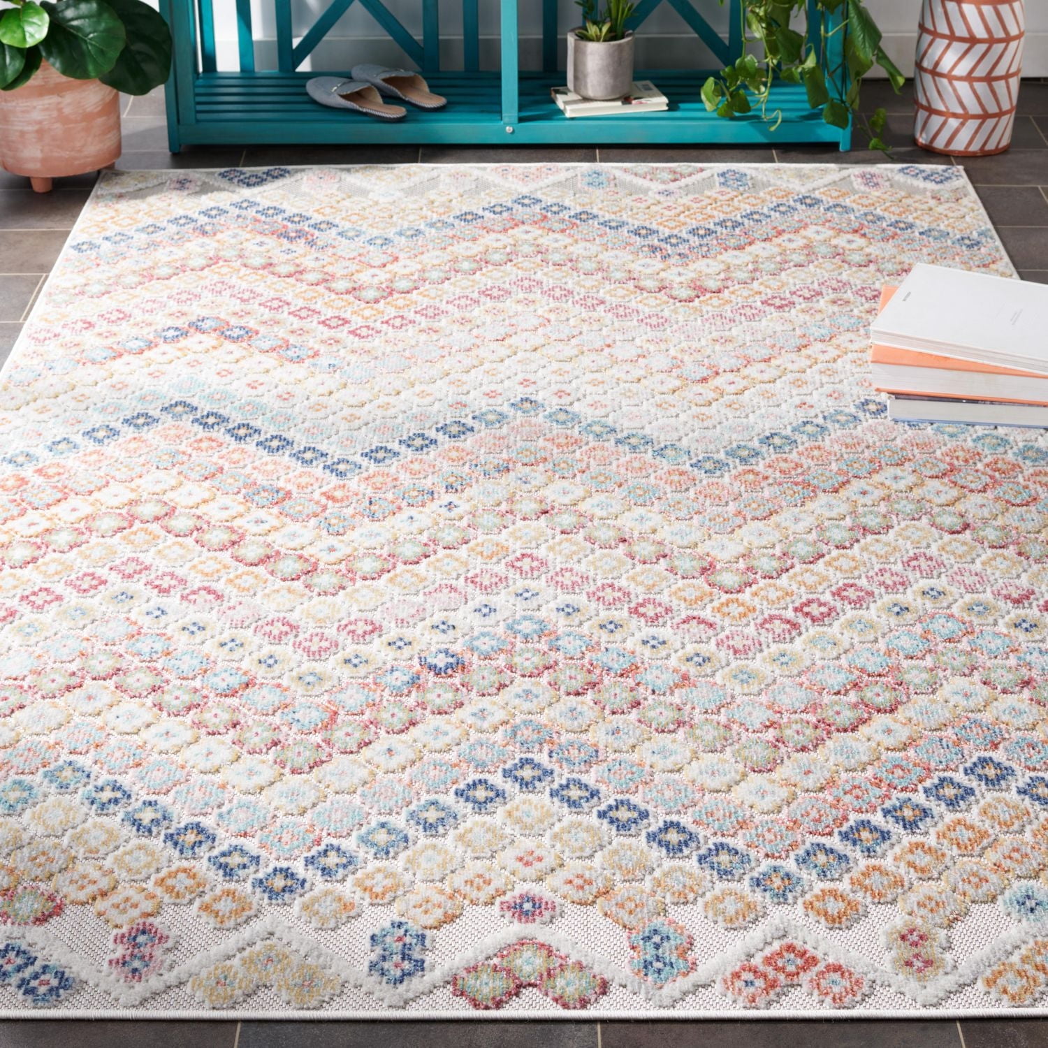 SAFAVIEH Cabana Aurora Floral Indoor/Outdoor Area Rug