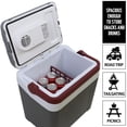thumbnail image 2 of Koolatron 12V Electric Cooler, 24L (26 qt) Thermoelectric Car Fridge, Iceless Portable Refrigerator, Gray/Red, 2 of 9