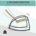 thumbnail image 4 of Outsunny 2 Pieces Wicker Outdoor Patio Rocking Chair Set, Khaki, 4 of 10