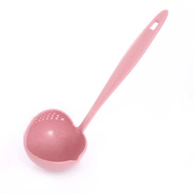 Maytalsory 2 in 1 Long Handle Soup Spoon Home Strainer Cooking Colander Kitchen Scoop Plastic ladle Tableware Kitchen Gadgets Free Shipping pink 1pcs 1Set