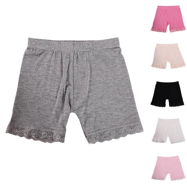 Zwiiyzr 2-15 Ans Tout-Petits Bébés Filles Shorts de Cycliste Couleur Barbe à Papa Shorts de Vélo pour Tout-Petits Shorts sous Robe Shorts Bébé de Tous les Jours Blanc