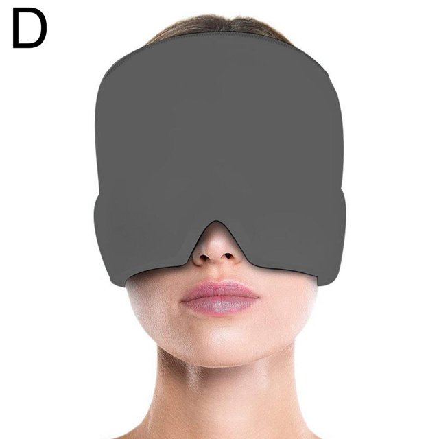 Cold Compress Ice Cap Solid Gel Cold And Hot Compress Head Cover in grey, designed for full head coverage. This stretchable and ergonomic gel ice cap provides cold therapy for migraines, tension relief, and sinus pressure. Made with expert-grade gel and durable materials, it offers a comfortable fit for both men and women. The cap measures 22x17x1 cm and is suitable for hot or cold compress applications. Ideal for stress relief and relaxation.