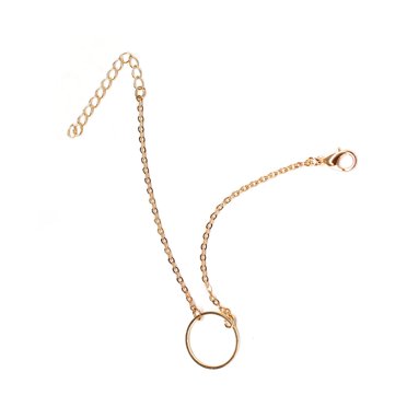 Maoww Fashion Loop Anklet Delicate Adjustable Wear-resistant Round Gold Silver Bracelet Valentines Day Foot Chains for Women Gold