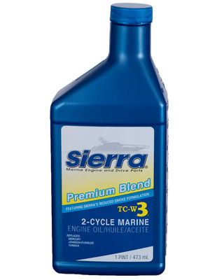 Sierra Marine Oil 18-9500-1 Marine Series; TC-W3; Premium Blend 2-Cycle Marine Engine Oil; 1 Pint Bottle; Single; NMMA Certified