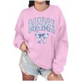 thumbnail image 1 of Culottes pour Femmes Manches Longues Mama Chandails en Molleton Col Rond Chandail Ample Léger Blouse Hauts L Rose, 1 of 7
