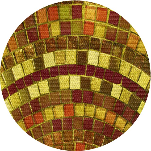 Ahgly Tapis Rond Lavable en Machine Intérieur Transitionnel Orange Or, 6 Pieds Rond