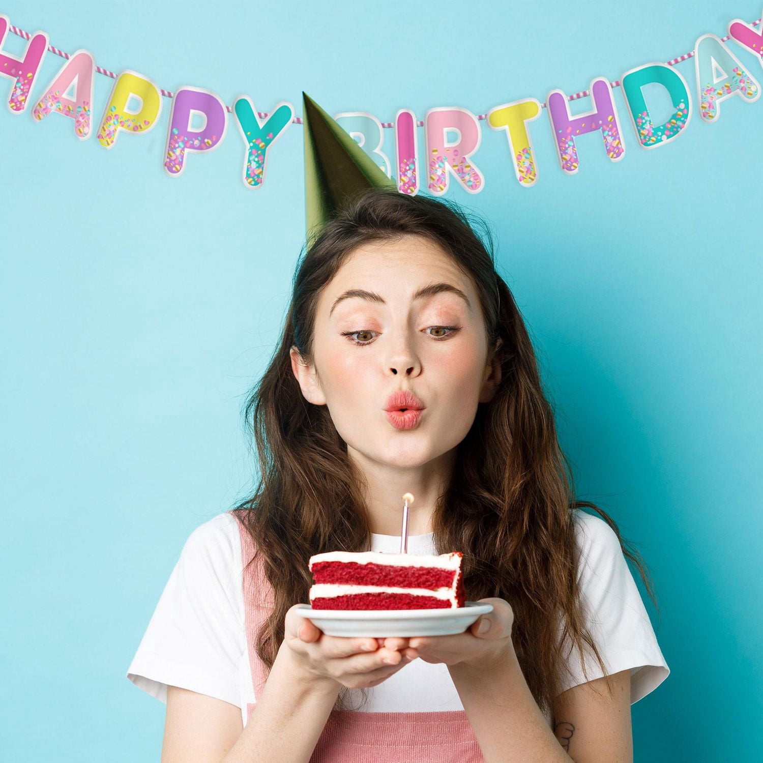 Bannière Joyeux anniversaire ornée de confettis, Way to Celebrate