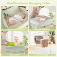 thumbnail image 4 of INFANS Table à Langer pour Bébé avec Roues, Poste à Couches Pliant Portable Organisateur de Chambre de Bébé avec Panier de Rangement, Étagère Suspendue, Hauteur Réglable, Ceinture de Sécurité pour Nouveau-Né Nourrisson, 4 of 9
