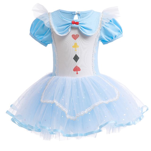 Girls'One-Piece Ballet Dress Leotard Tutu Princess Dress Training Suit 2-8 Years Old