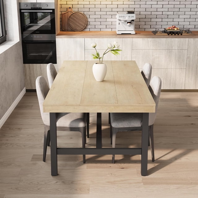 EastVita 71" Rectangular Dining Table for 6-10 - Farmhouse Kitchen Table, Wood