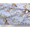 thumbnail image 3 of Soimoi Moss Georgette Fabric Bird & Animals Cartoon Printed Fabric 1 Yard 42 Inch Wide, 3 of 3