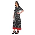 thumbnail image 2 of Moomaya Robe Plissée Imprimée Tunique à Manches au Coude Tenue d'Été Kurti pour Femmes, 2 of 5