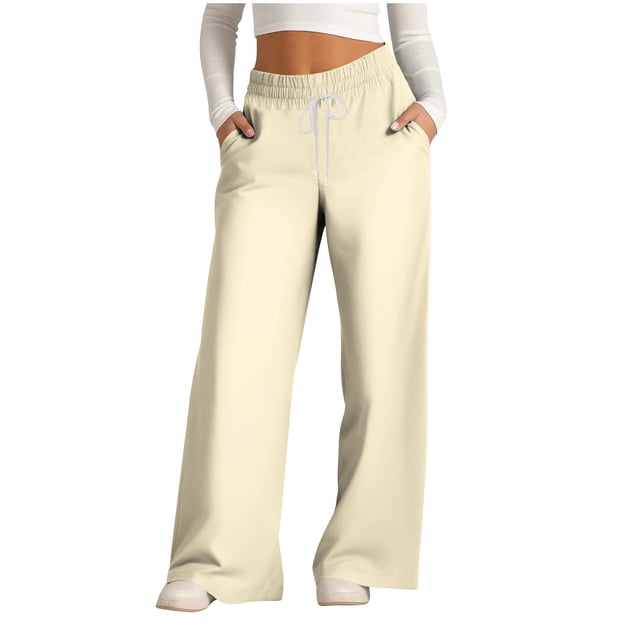 Simua Pantalon Grand Femme Taille Haute Mode Décontracté Pantalon Palazzo