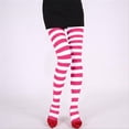 thumbnail image 1 of Women's Halloween Christmas Colorful Patchwork Striped Pantyhose, 1 of 4