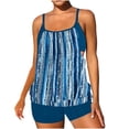 thumbnail image 2 of Cameland Women's Plus Size Conservative Lace Stitching Suit Swimming Trunks Split Swimsuit Suit, 2 of 6