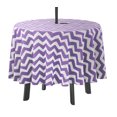 thumbnail image 1 of Vargottam Indoor/OutdoorRoundTablecloth 58 InchTablecloth With Umbrella Hole & Zip, Waterproof TableCloth, TableCovers For Backyard Table -Lavender, 1 of 7