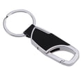 thumbnail image 1 of Men's Leather Key Ring Chain Metal Keychain for Home (Silver), 1 of 8