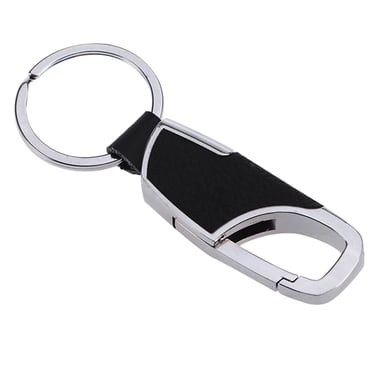Porte-clés en Métal pour Homme en Cuir avec Chaîne pour la Maison (Argent)