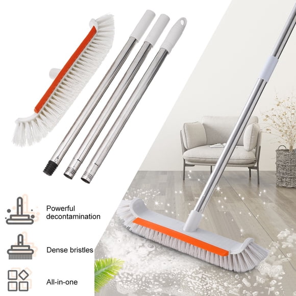 Floor Scrub Brush 47" Adjustable Long Handle Scrubber Shower Tub Scrubber Car Van Bus Window Cleaner Floor Kitchen Cleaning Tool Kit