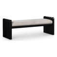 thumbnail image 1 of Meridian Furniture Sonia Beige Velour Fur Fabric Bench, 1 of 9